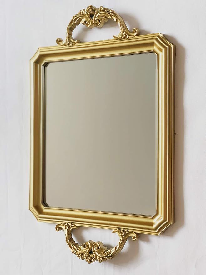 Schonee Rectangle Vintage Mirror Tray, Decorative Dresser Organizer for Perfume Makeup and Jewelr... | Amazon (US)