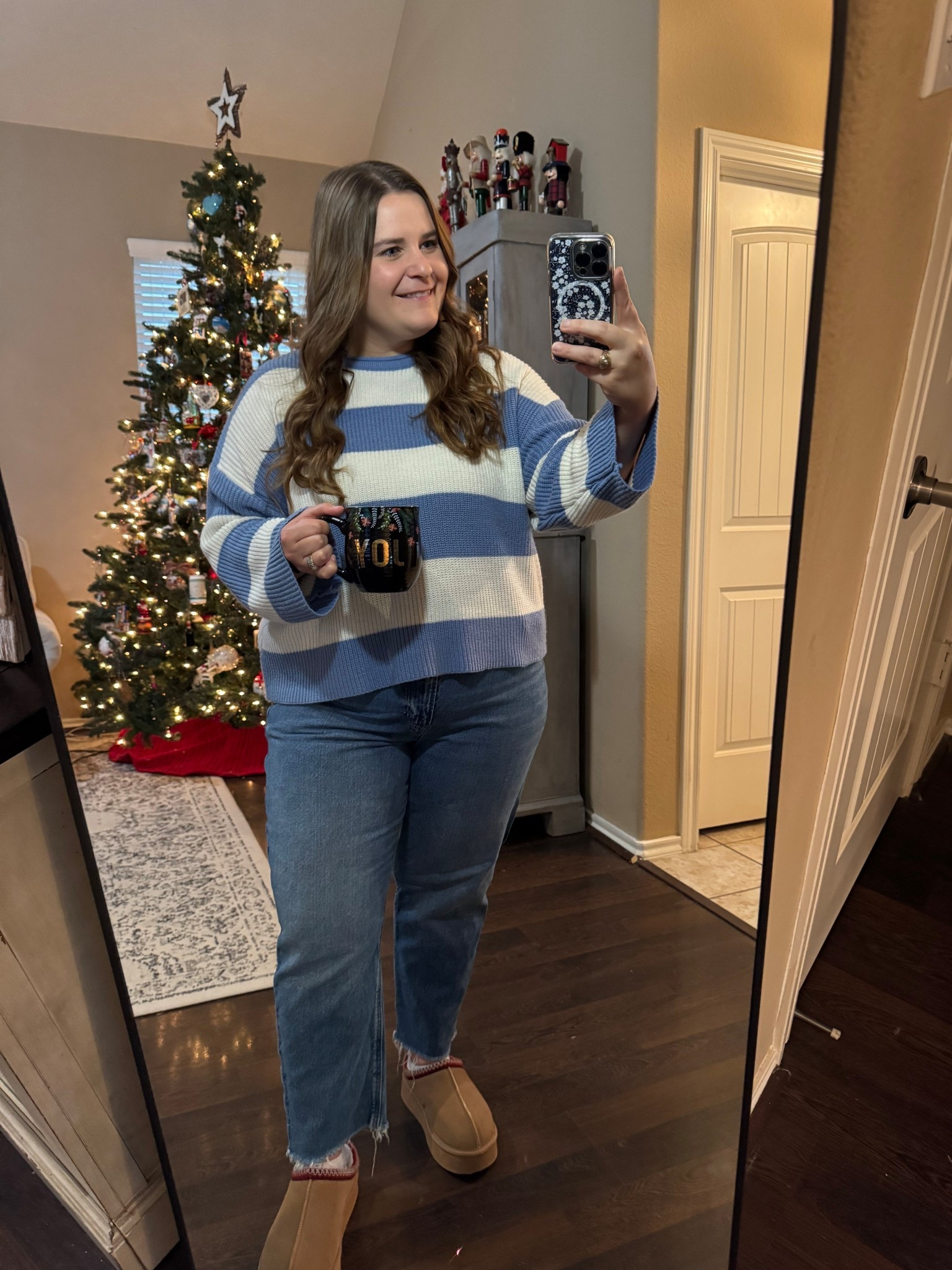 Kept it comfy and cozy today! Love this blue stipe sweater but it comes in so many other fun colors too! I’m wearing a 2XL and a size 16 in the jeans.

#LTKMidsize #LTKPlusSize #LTKPetite