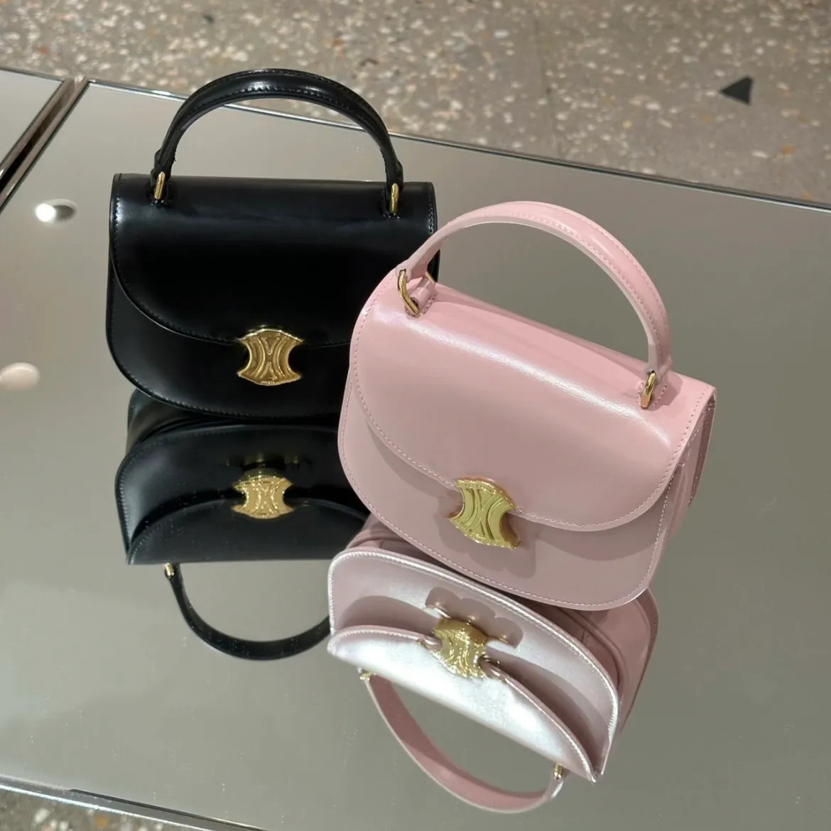 Luxury New Designer Bag Women's Handbag Mini Bag Golden Cowhide Saddle Bag Cross Body Bag Shoulde... | DHGate