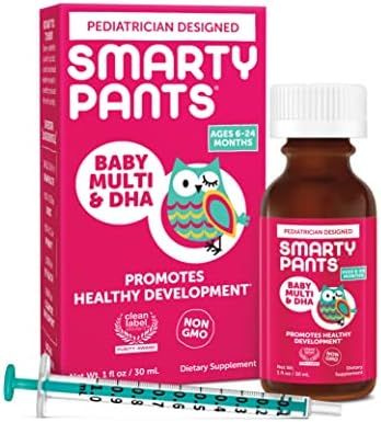 SmartyPants Baby Multi & DHA Liquid Multivitamin: Vitamin C, D3, E, Gluten Free, Choline, Lutein, fo | Amazon (US)
