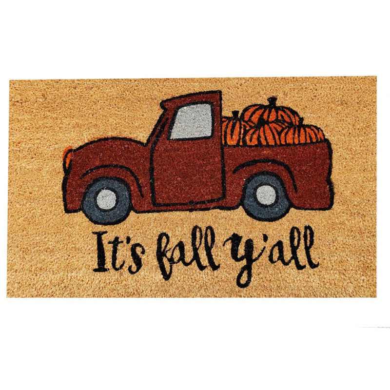 Pattonsburg Coir Pumpkin 30" L x 18" W Non-Slip Outdoor Door Mat | Wayfair North America