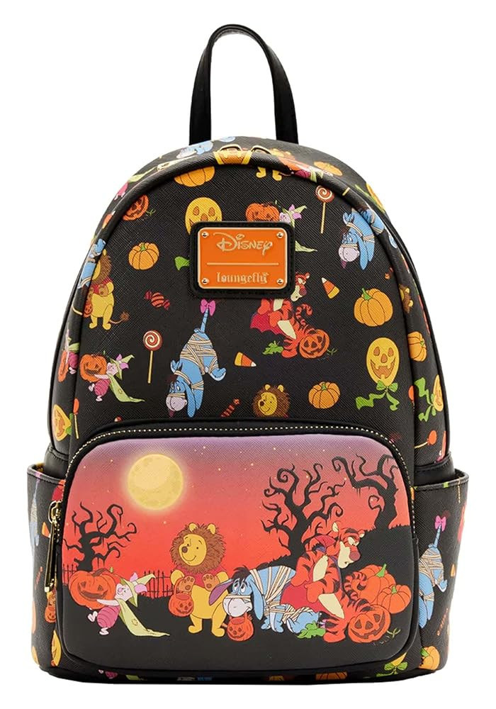 Loungefly Disney Winnie the Pooh Halloween Group Womens Double Strap Shoulder Bag Purse, One Size... | Amazon (US)