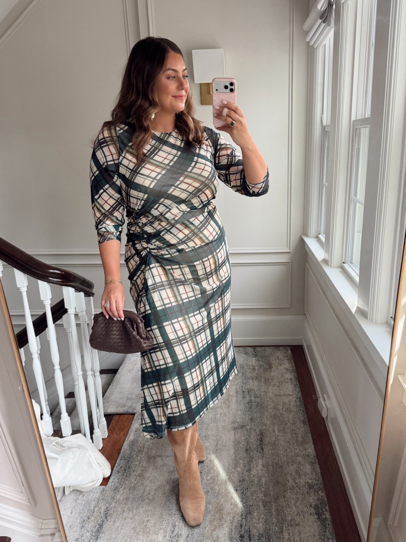 Headed to a baby shower today! Wearing size 1X in dress - use CARALYN15 on your first order at Spanx