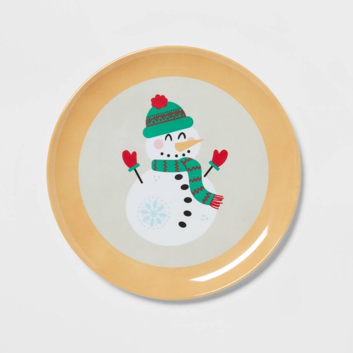 10&#34; Melamine Snowman Dinner Plate - Wondershop&#8482; | Target