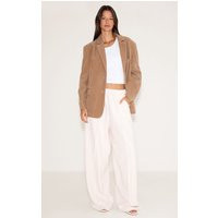 Beige Peachskin Wide Leg Pants | PrettyLittleThing US