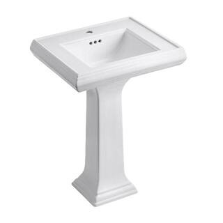 Memoirs Classic Ceramic Pedestal Combo Bathroom Sink in White with Overflow Drain | The Home Depot