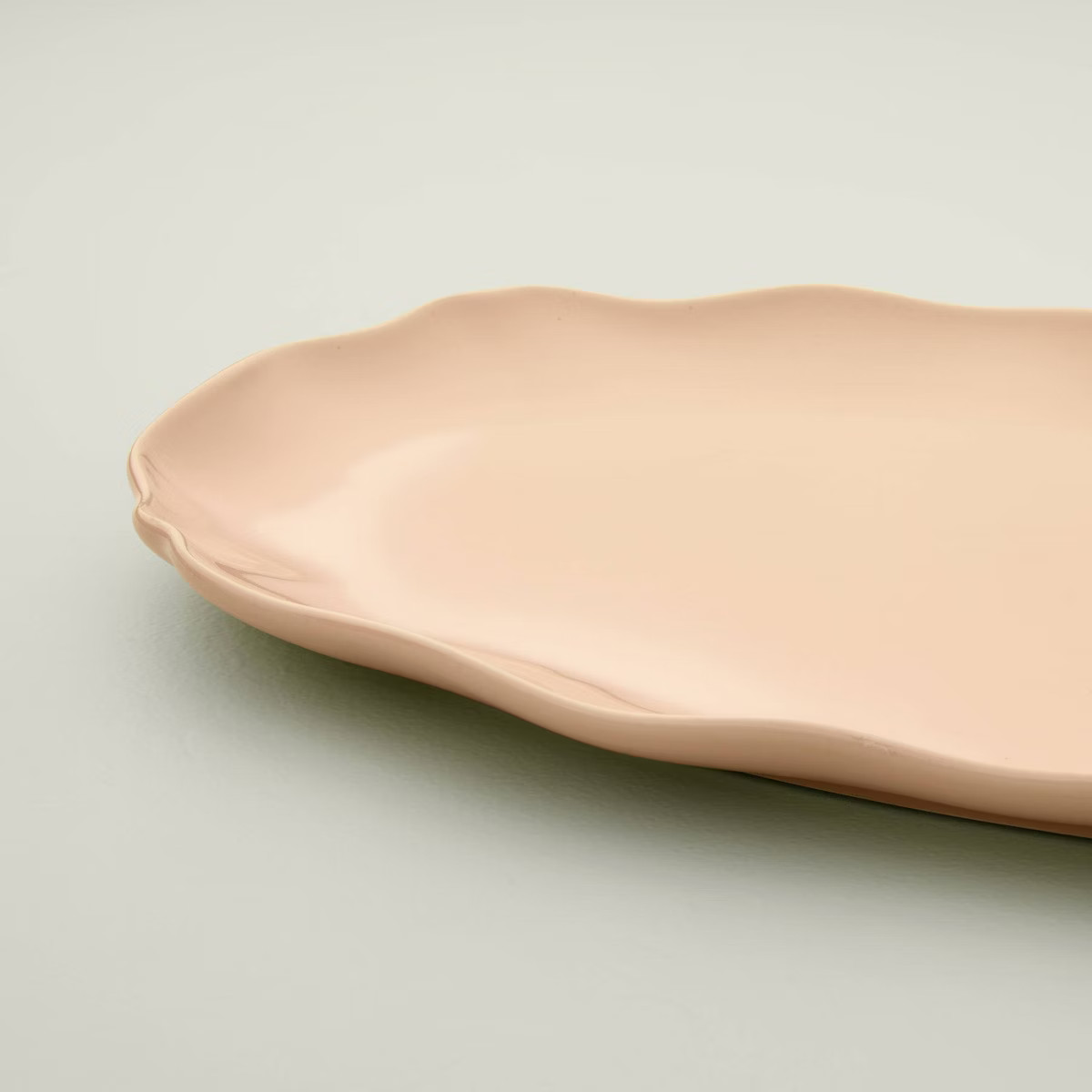 11"x18" Scalloped Stoneware Serving Tray Blush - Hearth & Hand™ with Magnolia | Target