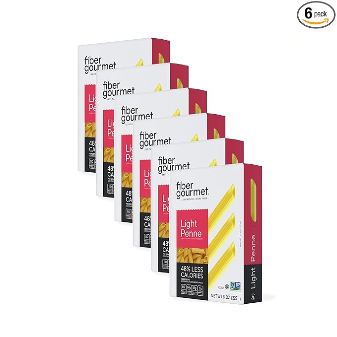 Fiber Gourmet Light Penne Low Net Carb Pasta - High Fiber, Keto Pasta with 48% Less Calories, 24g... | Amazon (US)