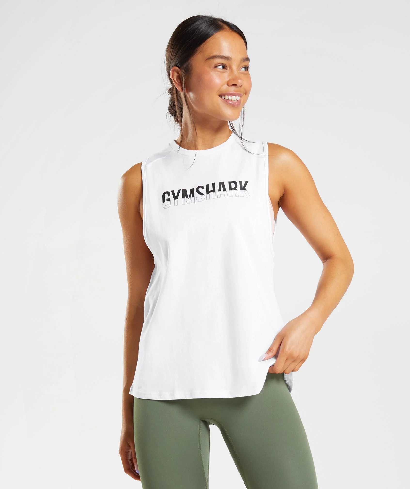 Gymshark Fraction Tank - White | Gymshark (Global)