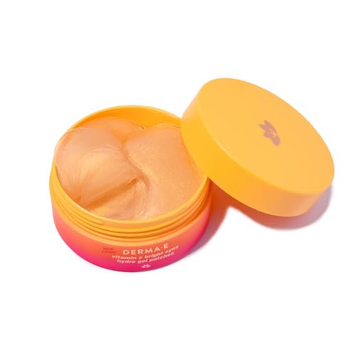 Derma E Vitamin C Bright Eyes Hydro Gel Under Eye Patches (30 Pairs), Allantoin, Caffeine & Vitamin B3, Eye Masks to Helps Reduce Fine Lines, Wrinkles, Dark Circles & Puffy Eyes, 60ct | Amazon (US)