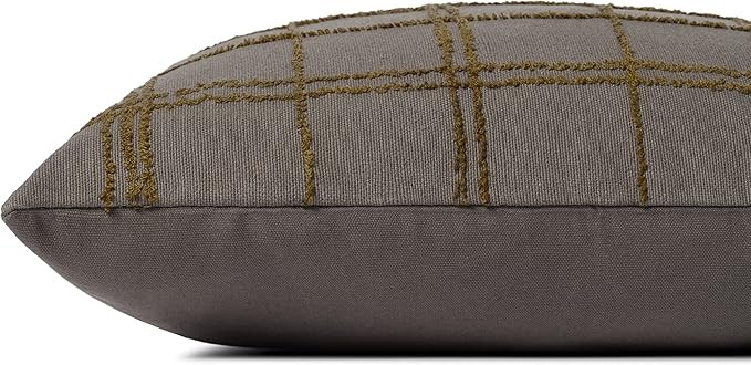 Loloi Edward Collection Jean Stoffer Charcoal Olive 18 Inch x 18 Inch Cotton Decorative Pillow Co... | Amazon (US)
