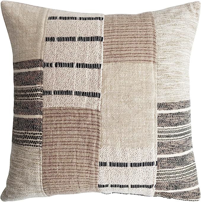 Creative Co-Op Cotton Patchwork Throw, Multicolor Pillow, Ivory | Amazon (US)