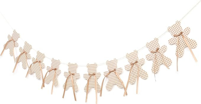 We Can Bearly Wait Garland - Neutral Boho Bear Baby Shower Decor, Teddy Bear Banner, Teddy Bear B... | Amazon (US)