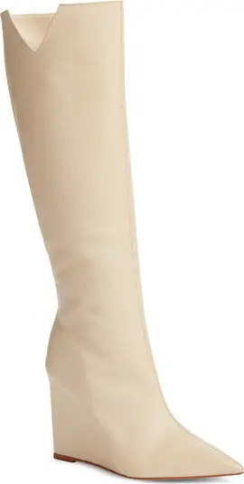 Asya Up Cut Wedge Pointed Toe Knee High Boot (Women) | Nordstrom