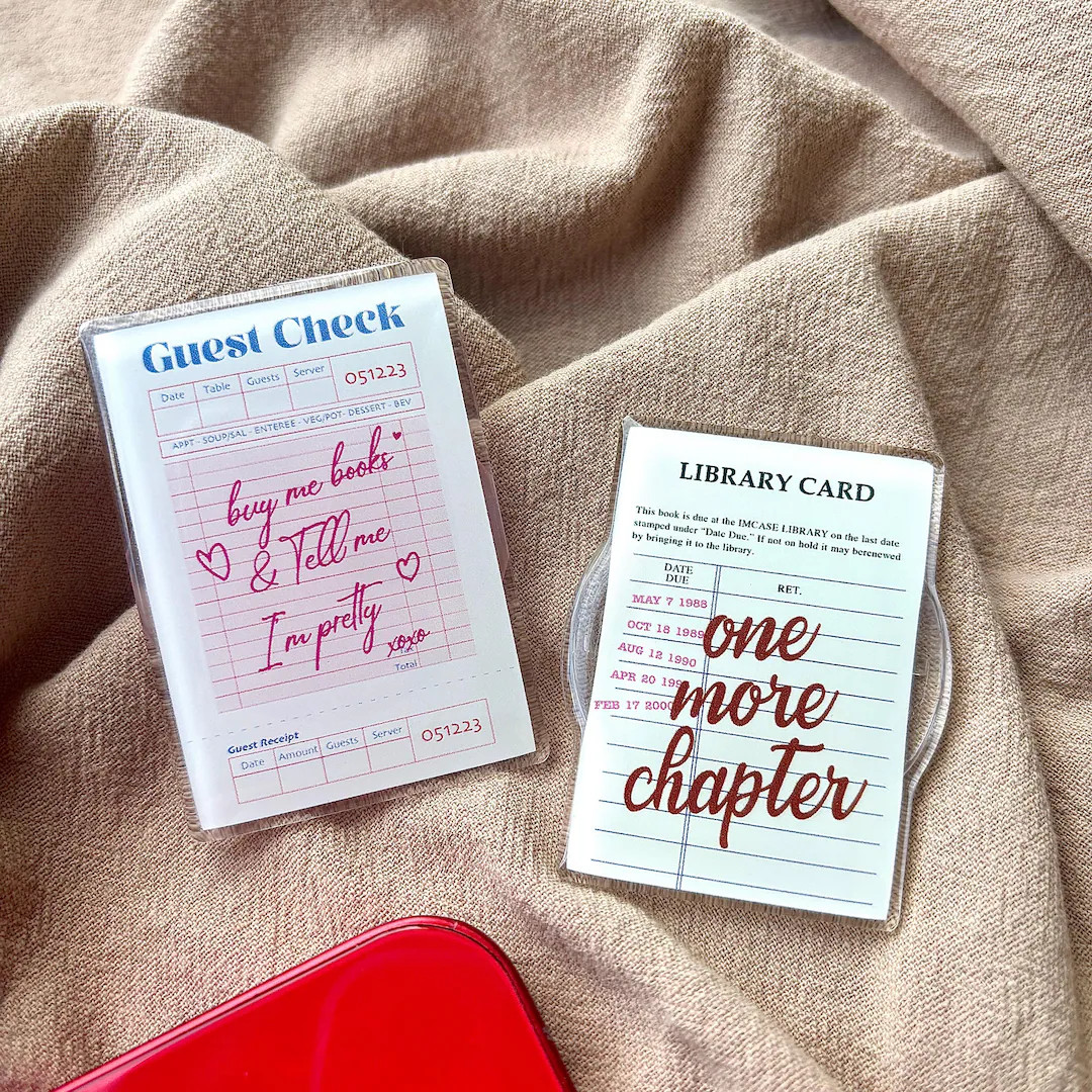 Library Card Phone Grip |guest Check Magsafe Grip |kindle Decoration|phone Holder|kobo Grips | Bo... | Etsy (US)