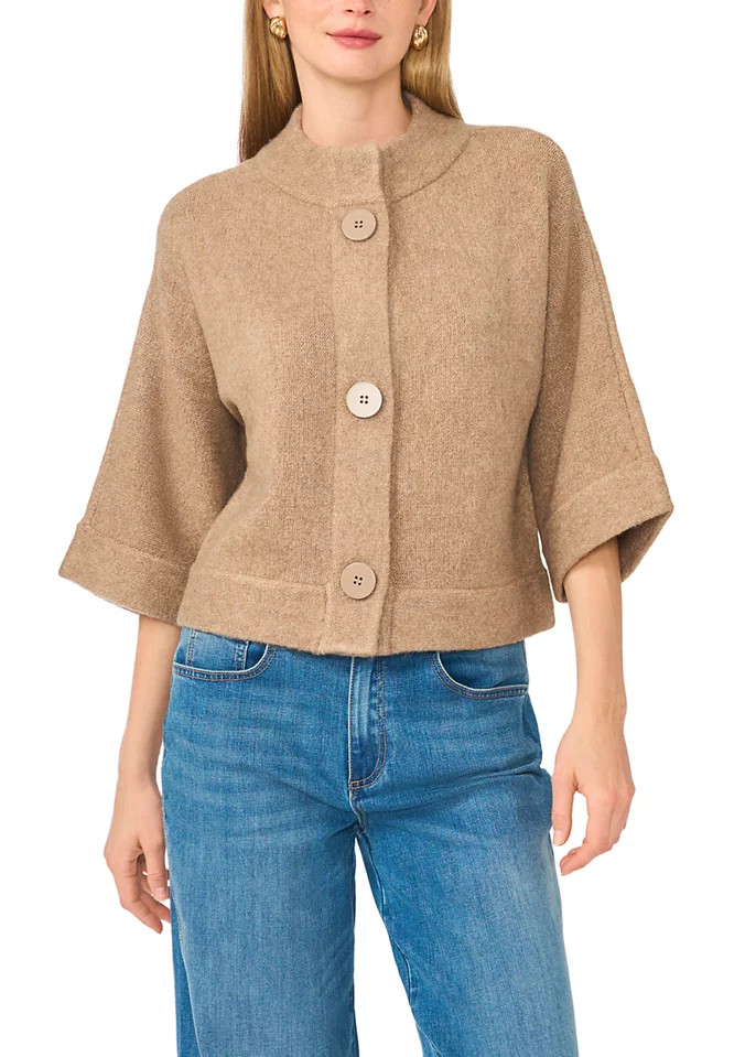 Women's 3/4 Wide Sleeve Button Front Cardigan | Belk