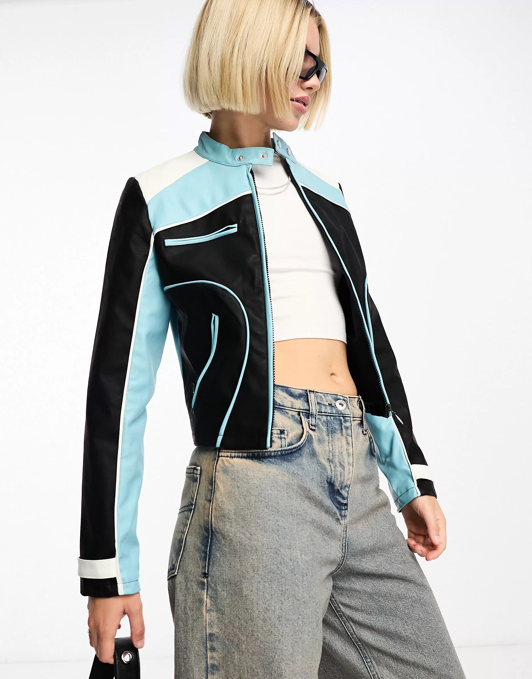 Daisy Street 90s fitted moto jacket | ASOS (Global)