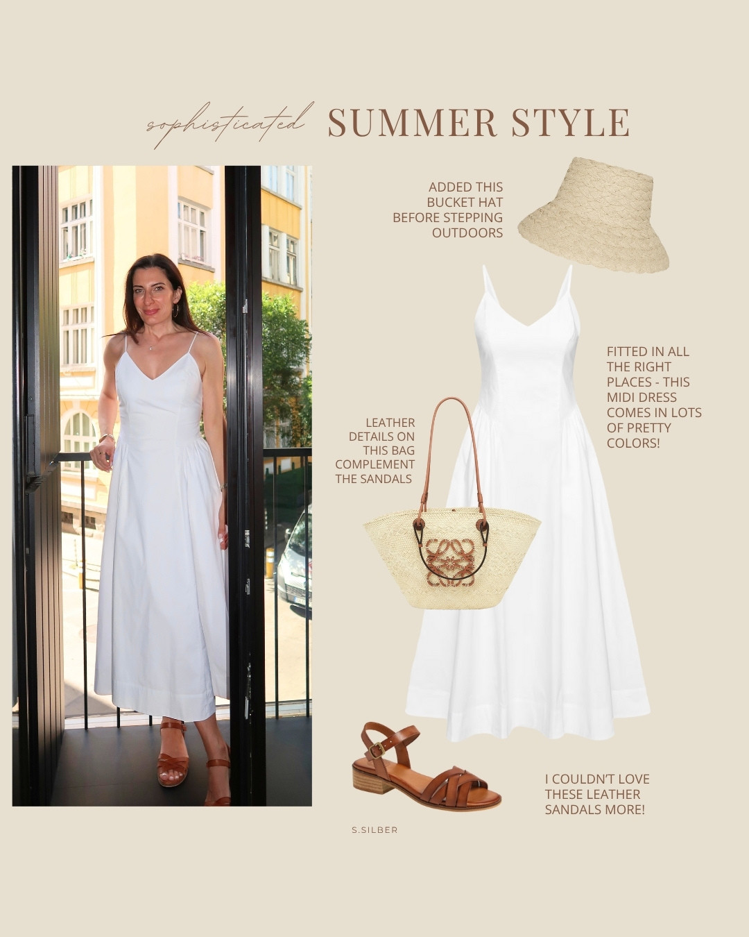 Summer outfit I wore on my European vacation! Breezy white sundress, bucket hat, basket tote bag and my favorite leather sandals.

Aritzia, Monday, Loewe, Penelope Chilvers, Nordstrom, vacation outfit, summer sandals, summer, beach, white dress, upscale casual, Stefana Silber 

 

#LTKStyleTip #LTKTravel #LTKSeasonal