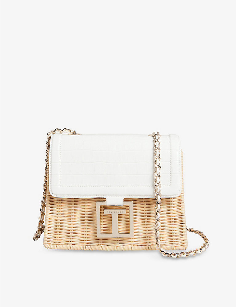 Jaylisi crocodile-embossed rattan basket bag | Selfridges
