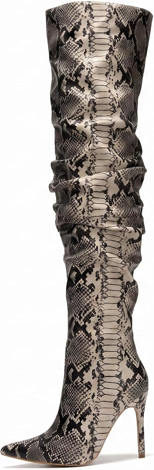 Cape Robbin Women's Thigh High Boots Pointed Toe Cowgirl Slouch Over the Knee Lightly Cushioned (Leexa) | Amazon (US)