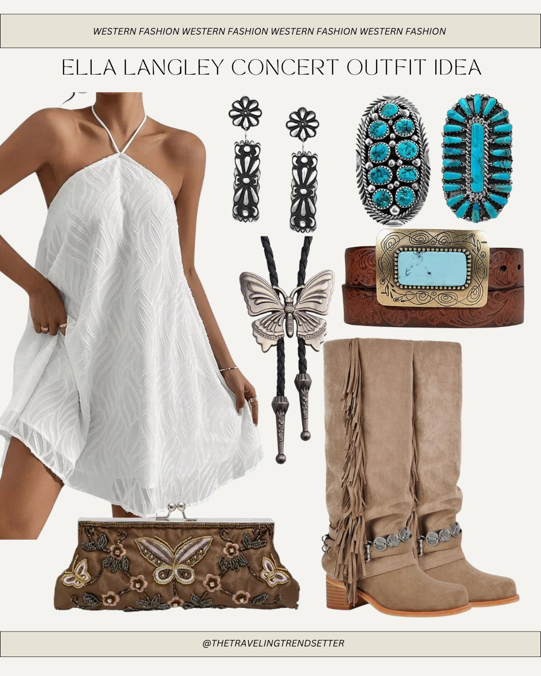 Ella Langley concert outfit idea - country concert outfit western fashion / white dress

#LTKgrwm #LTKootd