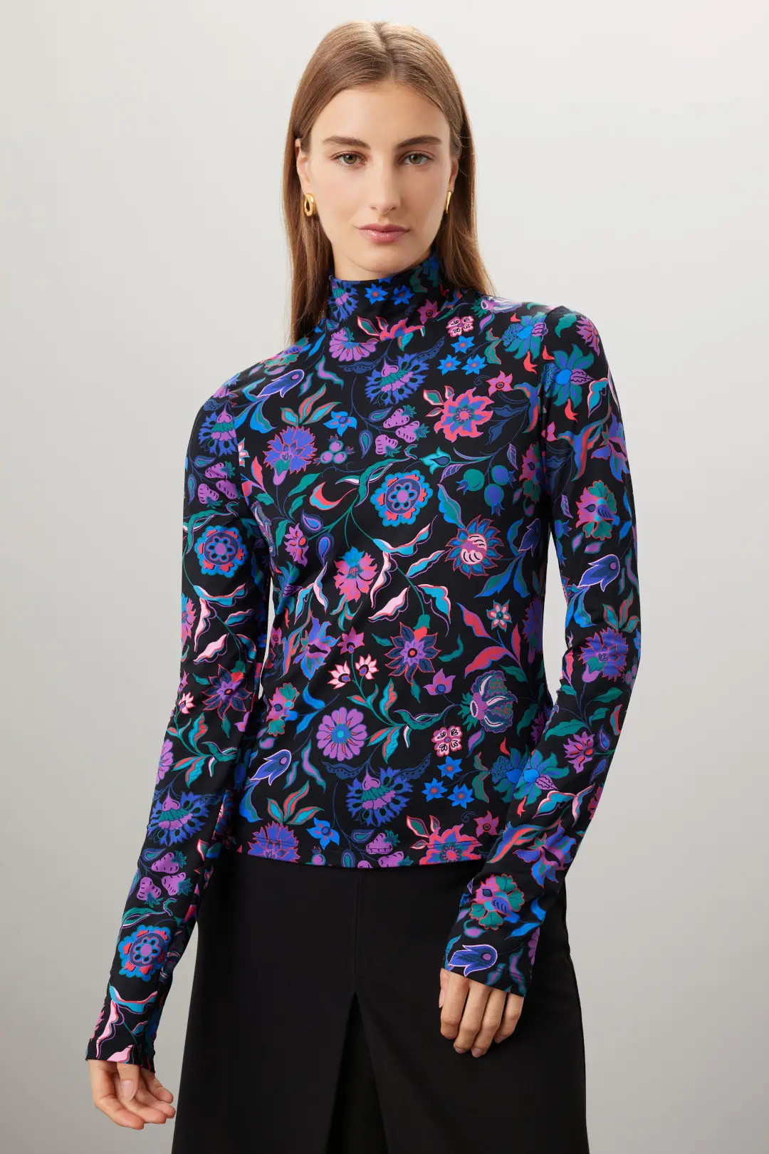 Floral Turtleneck Top | Rent the Runway