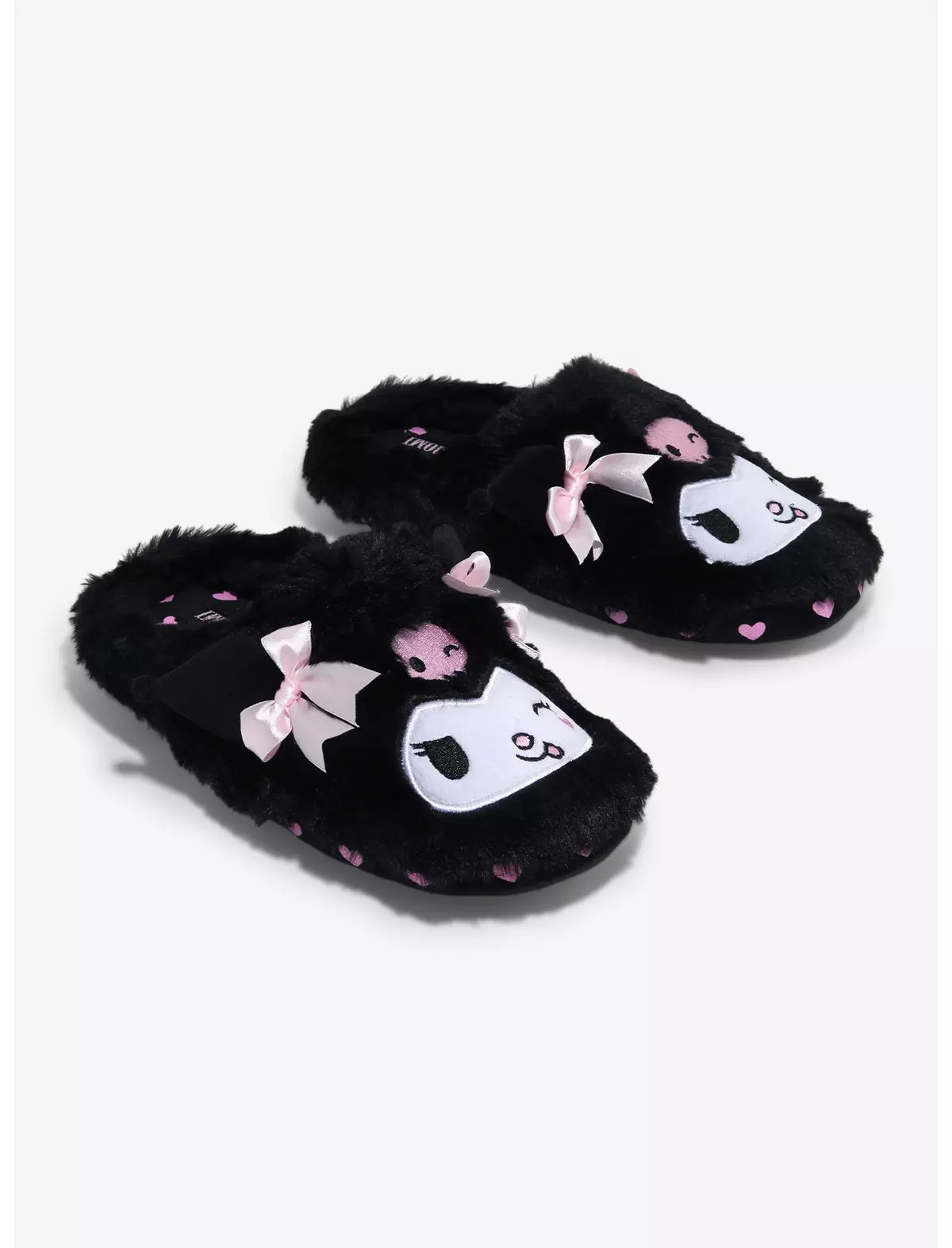 Kuromi Bow Fuzzy Slippers | Hot Topic