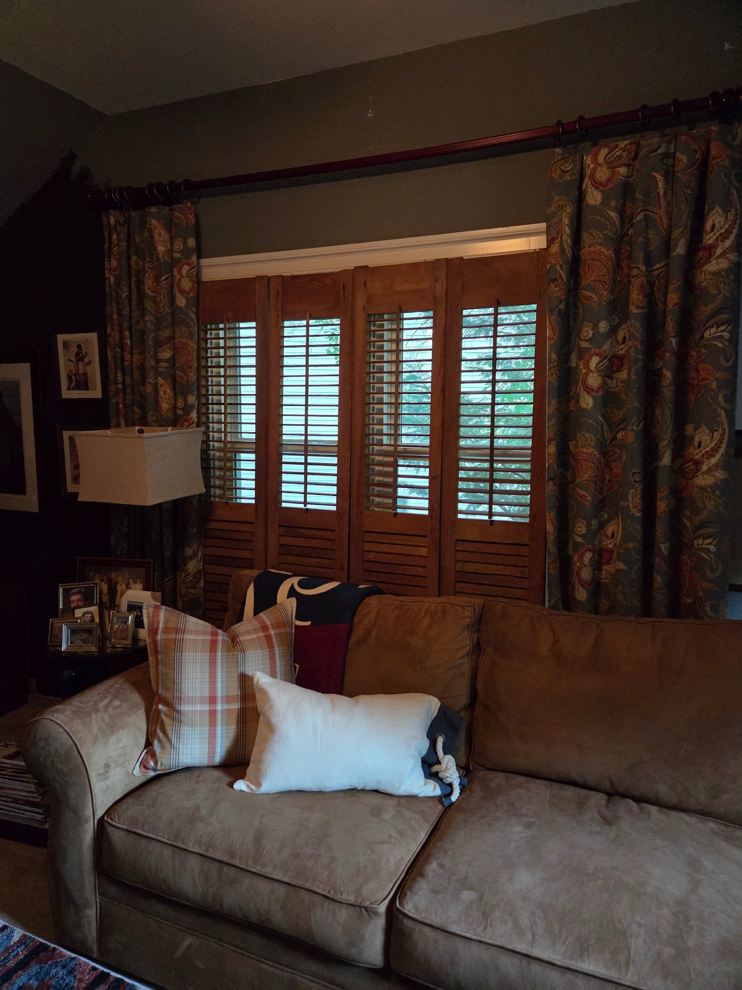 I thought the living room area off our primary was in need of a warm layer. These tall wood shutters were perfectAdding worth and texture can often make the difference between a room feeling nice and feeling finished

#LTKdayinmylife #LTKstorytime #LTKHome