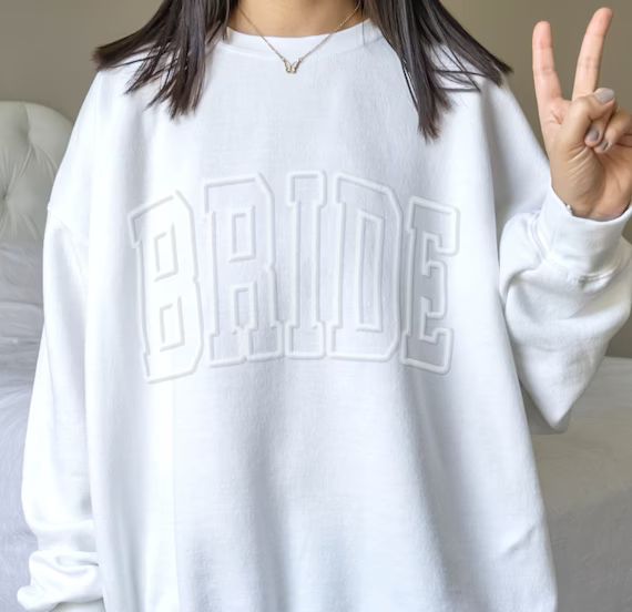 Bachelorette Sweatshirt. Varsity Bride Unisex Pullover. Gift | Etsy | Etsy (US)