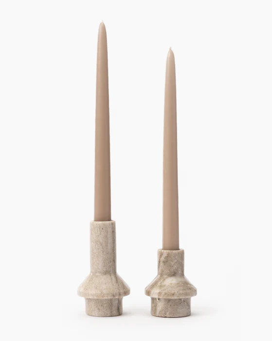 Tan Marble Taper Holder | McGee & Co. (US)