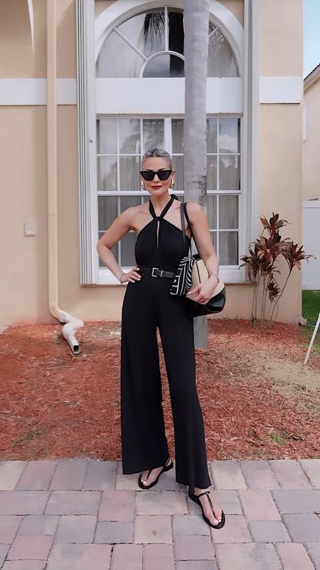Day 5 of holiday outfit ideas / Here I am styling a simple black jumpsuit. Love this one from Ères as you can tie it in multiple ways! I wear a size 1. Add some accessories and you are good to go.

#LTKeurope #LTKSeasonal #LTKtravel