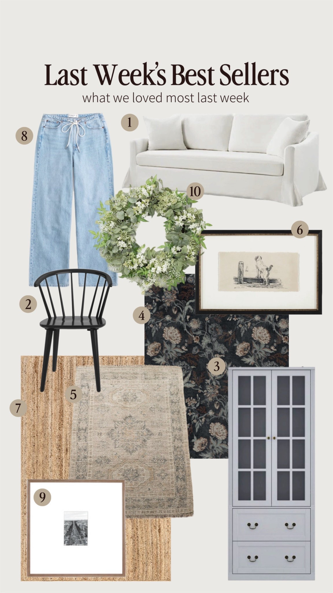 Last week’s best sellers! 

Jeans, denim, Abercrombie, sofa, bench seat, Wayfair, dining chair, work, Jude area, rug entry of the living room, wallpaper on the cabinet of art, paper, coat, McGee, 

#LTKHome #LTKSeasonal #LTKSaleAlert