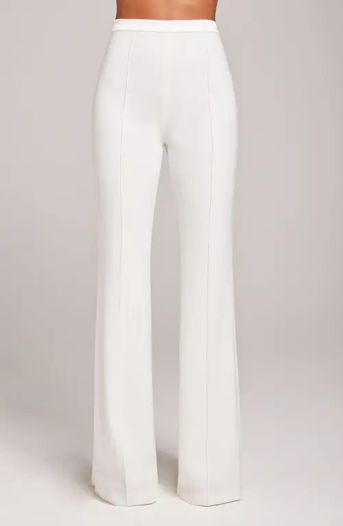 NADINE MERABI Pintuck Pleat Wide Leg Pants in White at Nordstrom, Size 8 | Nordstrom