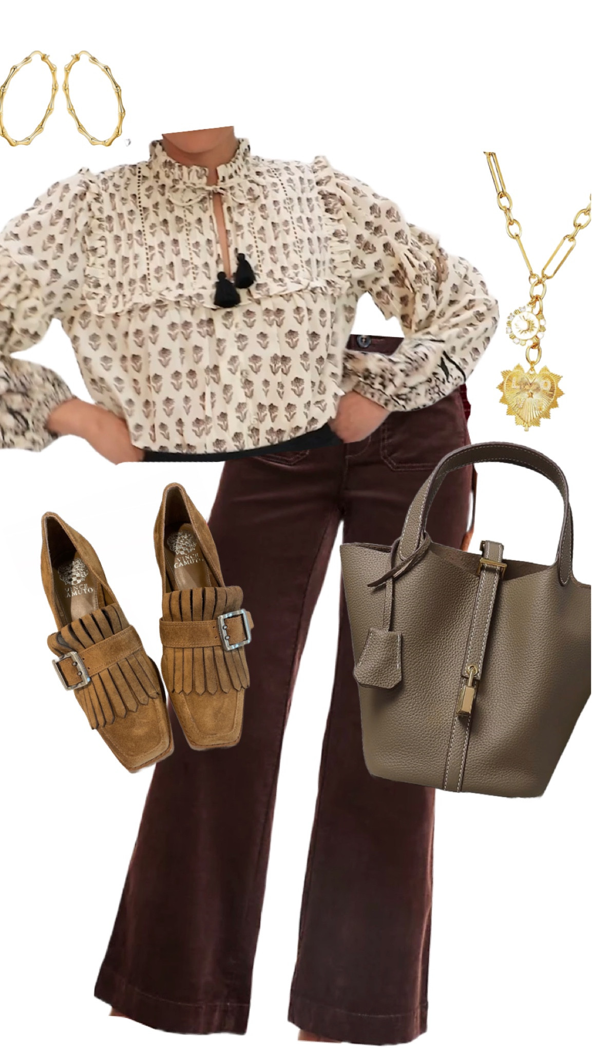 Cute fall outfit!
Block print top cleobella
Brown corduroy pants on sale
Hermes ish purse
Vince camuto brown loafers
Gold heart charm necklace 

#LTKunder100 #LTKSeasonal #LTKstyletip