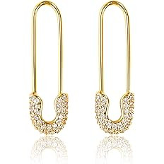Safety Pin Earrings for Women | Paper Clip Earrings, Dangle Earrings For Women | Hypoallergenic 1... | Amazon (US)