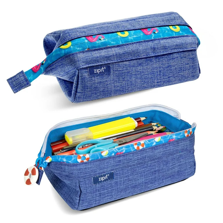 ZIPIT Lenny Pencil Case for Adults and Teens, Large Capacity Pouch (Blue) | Walmart (US)