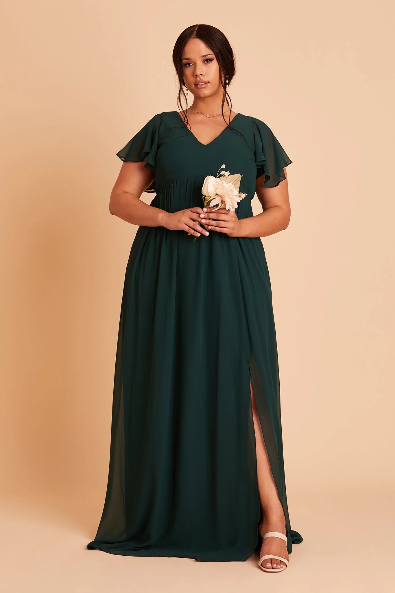 Hannah Empire Dress - Emerald | Birdy Grey