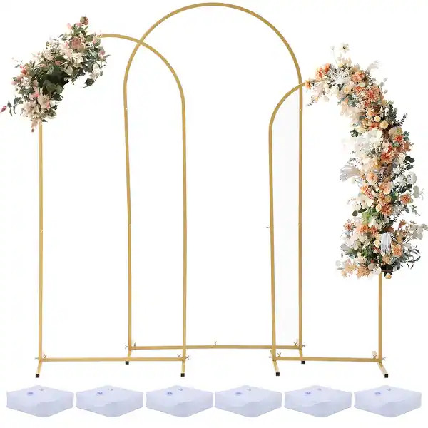 3Pcs Metal Wedding Arch Frames Backdrop Stands in Gold Finish - Bed Bath & Beyond - 38970892 | Bed Bath & Beyond