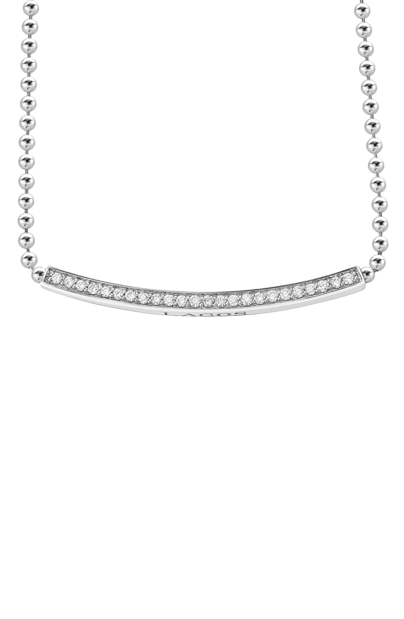 LAGOS Caviar Spark Diamond Bar Necklace | Nordstrom | Nordstrom