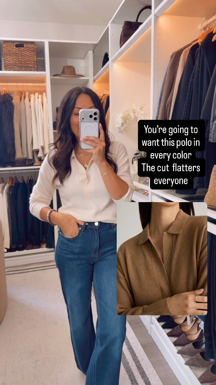 Trust when I say you’re going to want this cashmere polo and every color👏🏽 the perfect basic to dress up for work or style casually on the weekends. First TTS

#LTKOver40 #LTKootd