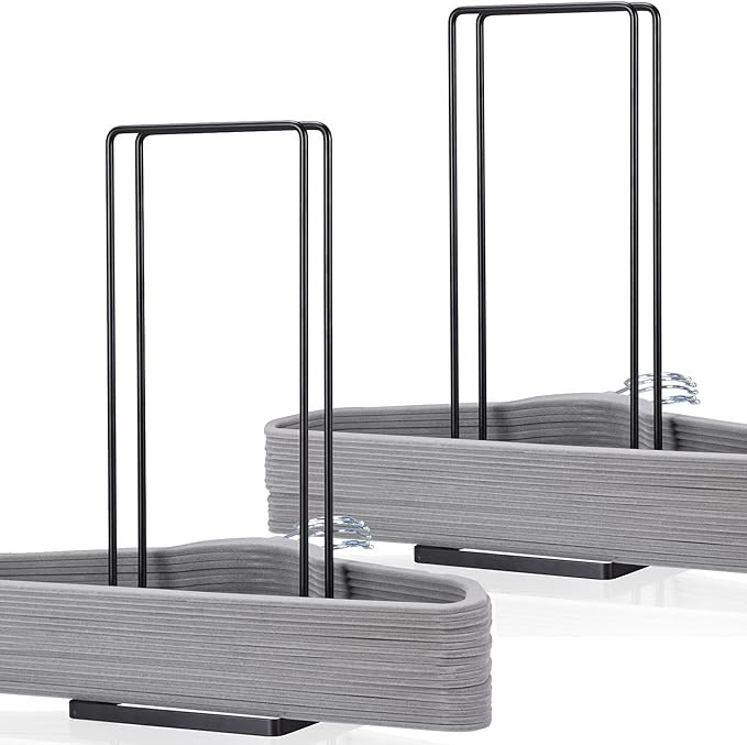 EASTTOWEST Hanger Organizer Stacker 2 Pack,Clothes Hanger Storage Rack Holder for Closet Laundry ... | Amazon (US)