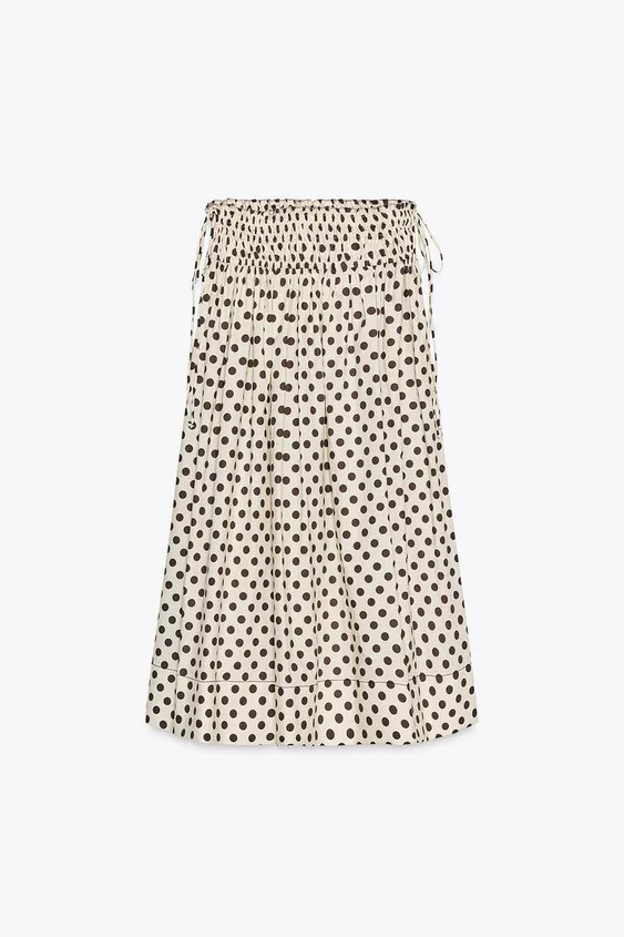 ZW COLLECTION POLKA DOT MIDI SKIRT | Zara UK
