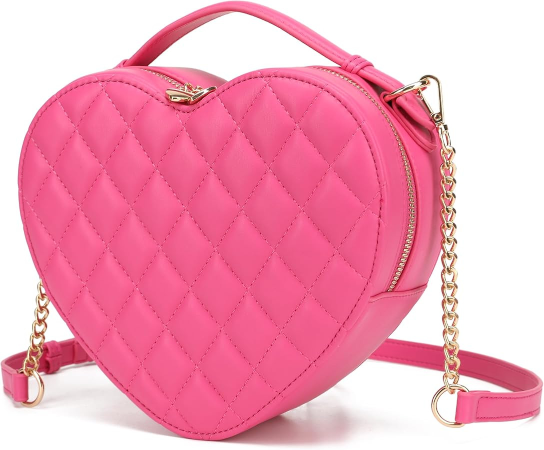 lola mae Heart Shape Satchel Crossbody Purse for women Zip Around Shoulder Bag | Amazon (US)