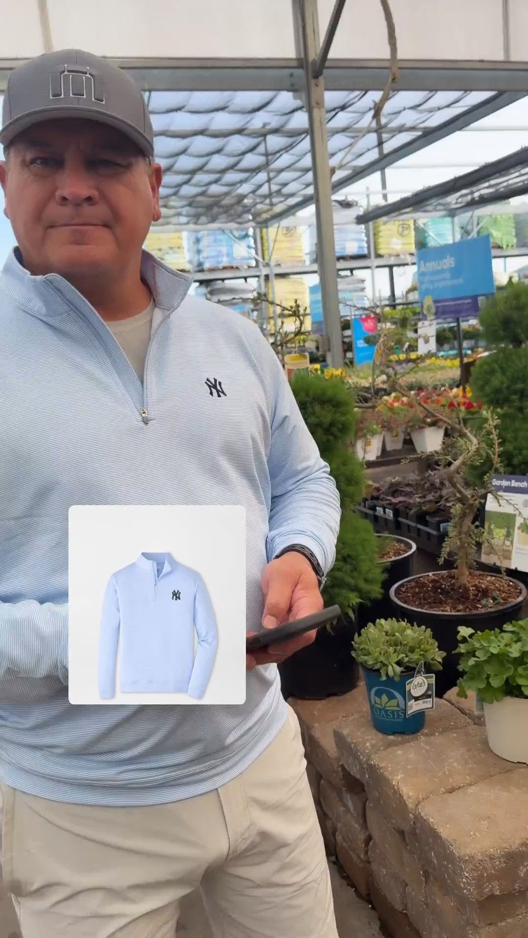 Randy is in an XL Travis Matthew Yankees pullover

#LTKActive