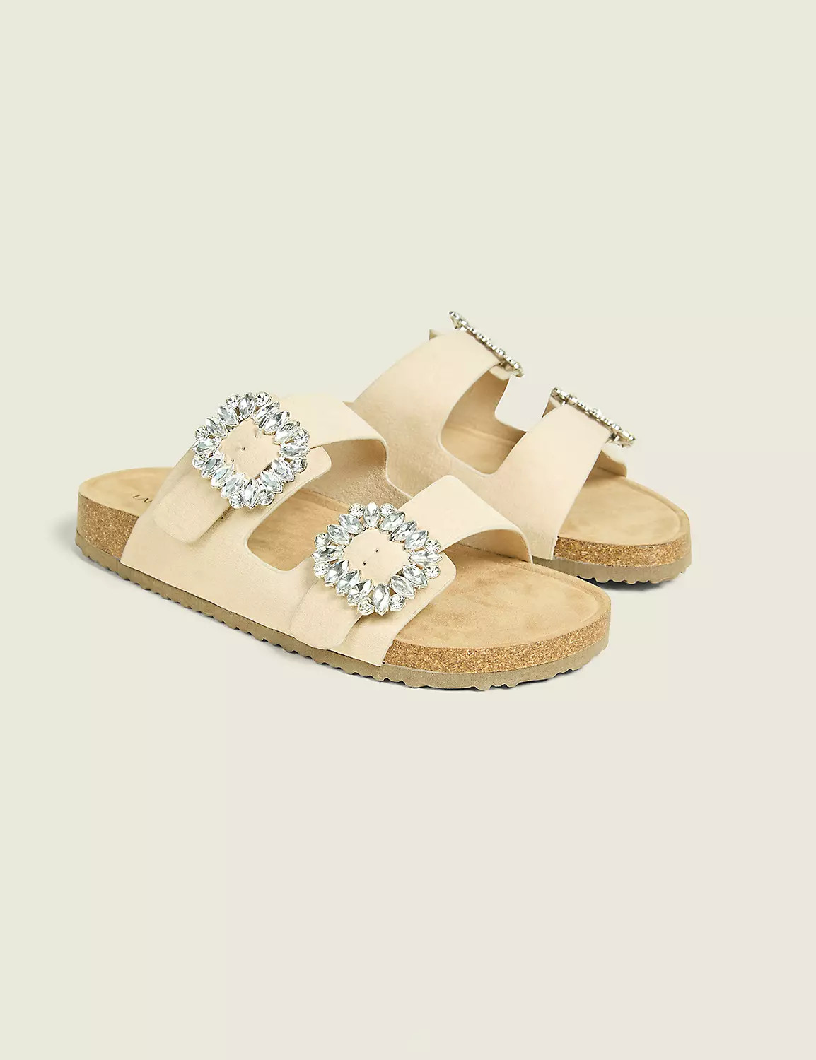 Dream Cloud Faux-Suede Embellished Slip-On Sandal | Lane Bryant (US)