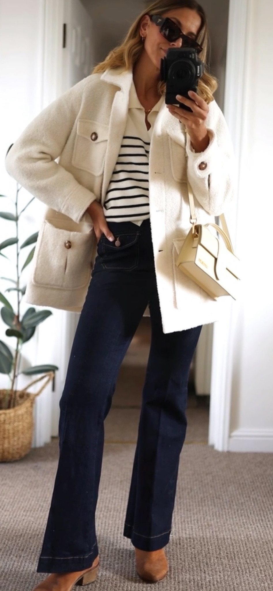 Striped jumper 
Stripe jumper
Winter outfit 
Shacket 
Flare jeans 

#LTKeurope #LTKstyletip #LTKSeasonal