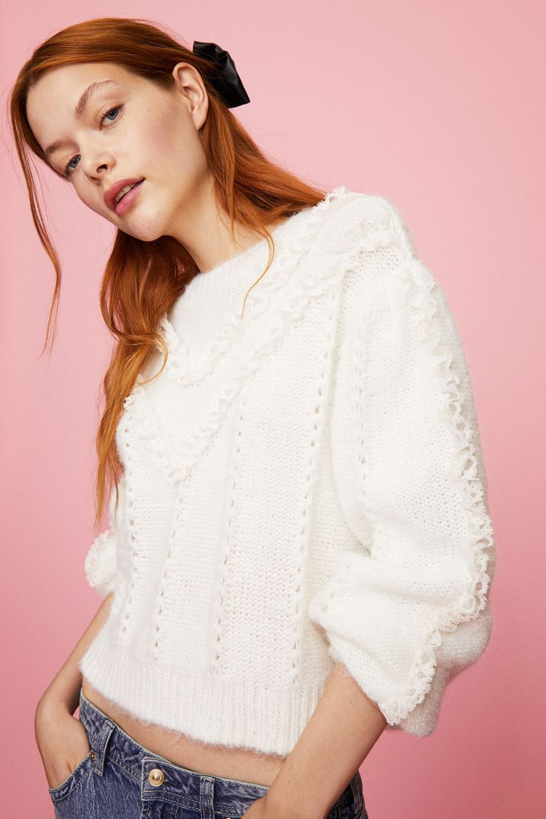 Lace-trimmed jumper | H&M (UK, MY, IN, SG, PH, TW, HK)
