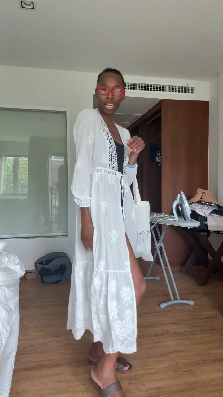 Vacation outfit inspo. Bathing suit white long cover up

#LTKGiftGuide #LTKSeasonal #LTKSwim