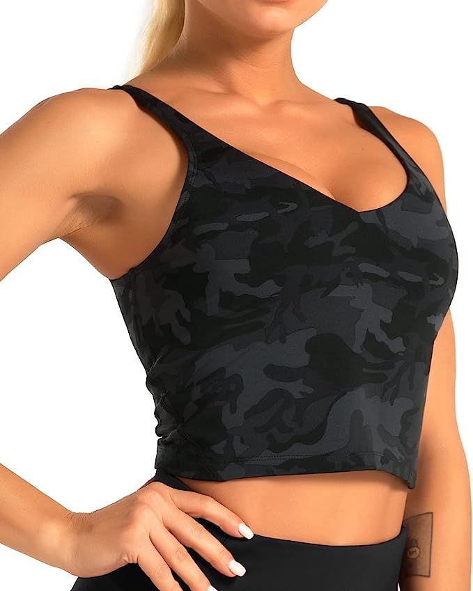 Dragon Fit Sports Bra for Women Longline Padded Bra Yoga Crop Tank Tops Fitness Workout Runni... | Amazon (US)