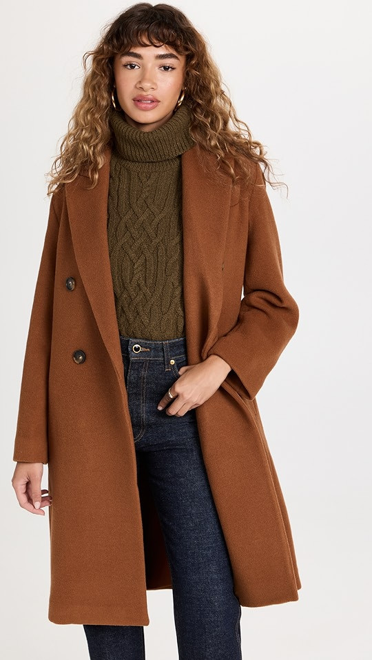Brushed Wool Double Breast Coat | Shopbop
